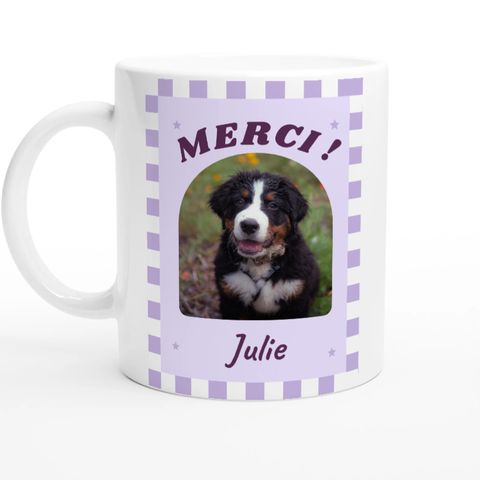 Thème Merci ! sur un mug personnalisé avec une photo