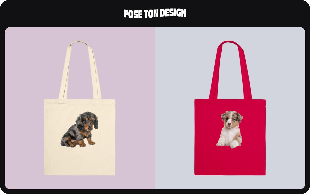 Custom tote bag with your photo – A tote bag with your dog's photo, printed to order