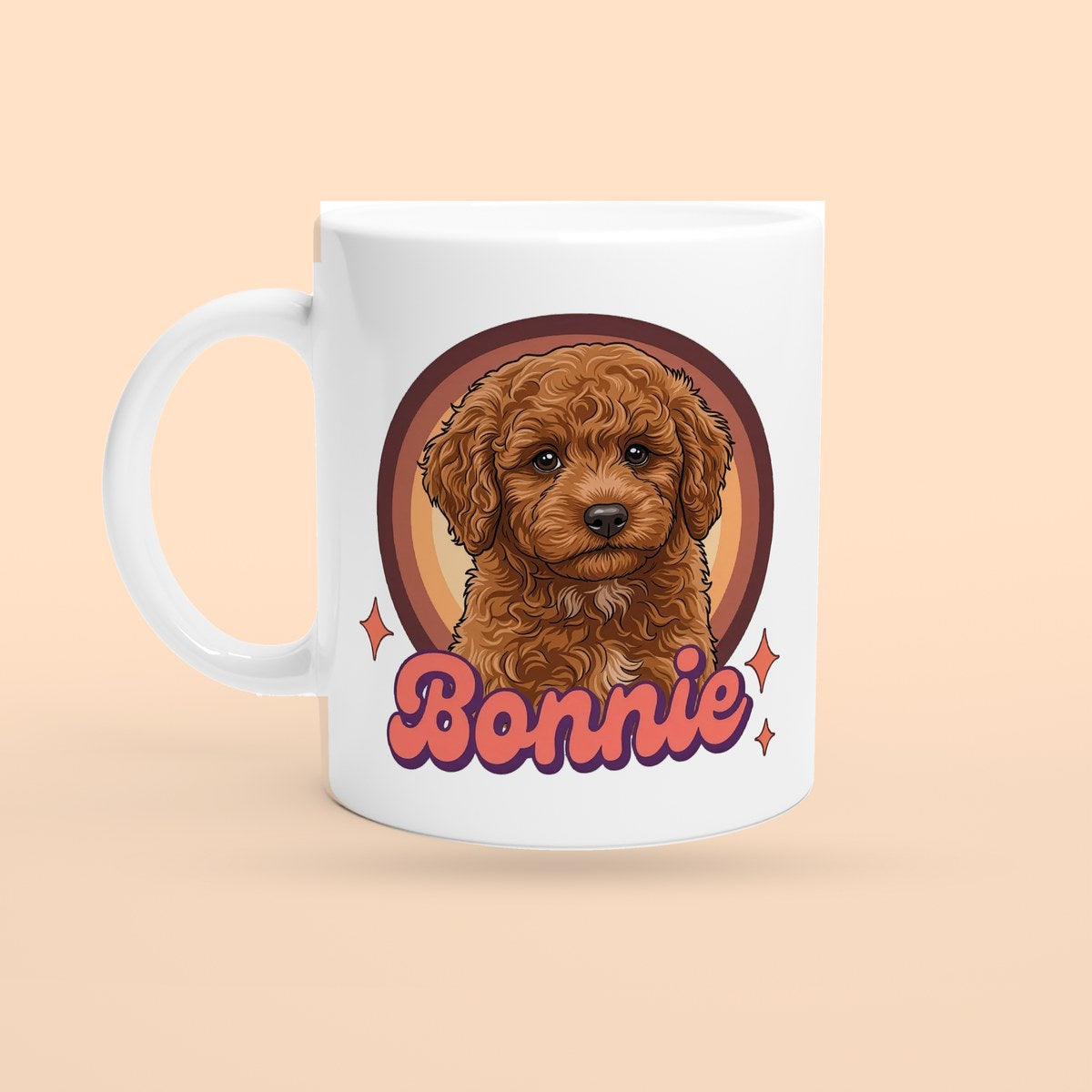 Mug blanc en céramique imprimé avec la photo d'un chaton et son prénom.