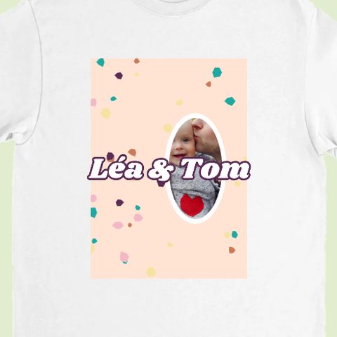 Thème Chiffre terrazzo sur un tee-shirt personnalisé avec une photo