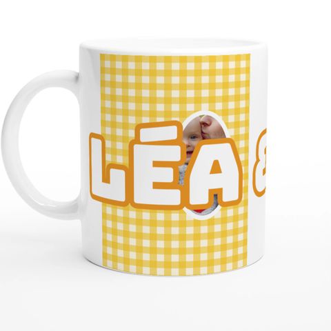 Thème Chiffre vichy sur un mug personnalisé avec une photo