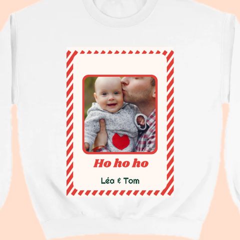 Thème Sucre d'orge sur un sweat personnalisé avec une photo