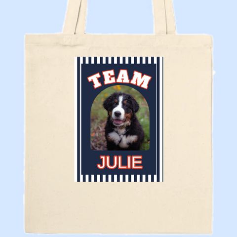 Thème Team sur un tote bag personnalisé avec une photo