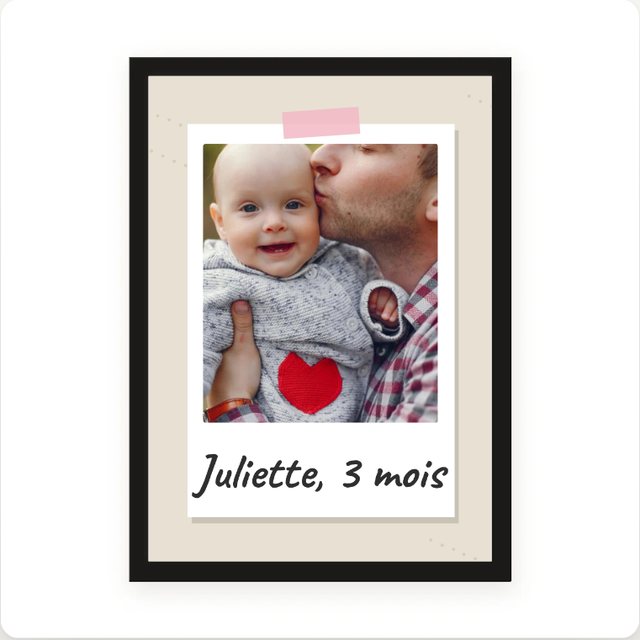 Polaroid theme on a frame, personalised with a photo