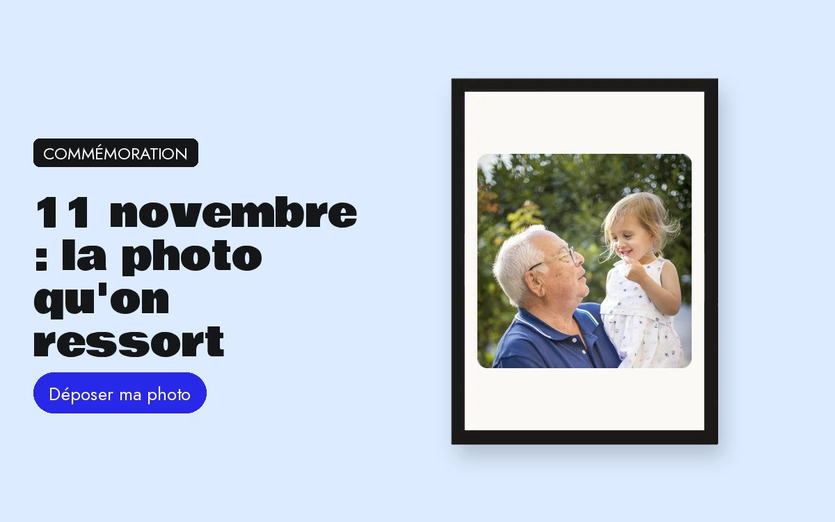 Cadre photo personnalisé avec photo – 11 novembre : la photo qu’on ressort une fois par an
