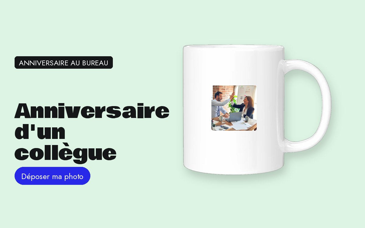 Mug personnalisé avec photo – Anniversaire d'un collègue : le petit cadeau de l'équipe