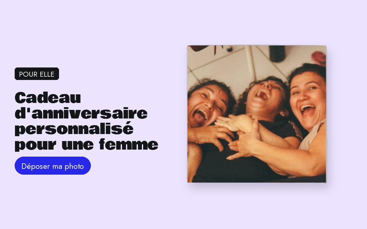 Produit personnalisé avec photo – Cadeau d'anniversaire personnalisé pour une femme
