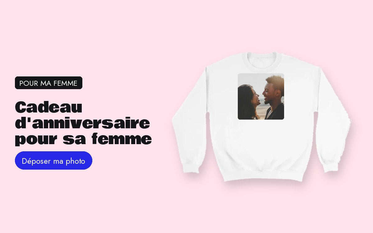 Produit personnalisé avec photo – Cadeau d'anniversaire pour sa femme