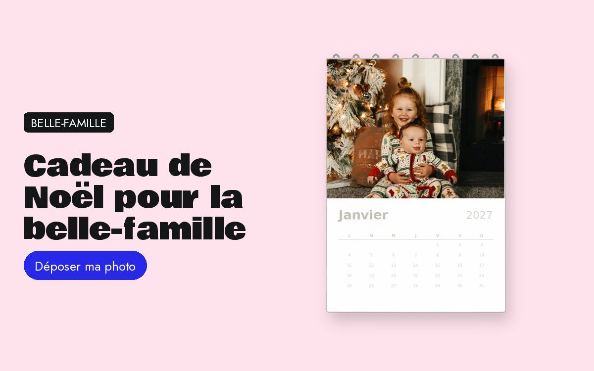 Calendrier personnalisé avec photo – Cadeau de Noël pour la belle-famille : sûr et pas impersonnel