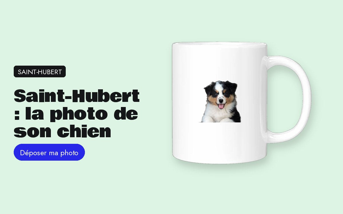 Mug personnalisé avec photo – Saint-Hubert 2026 : un cadeau avec la photo de son chien