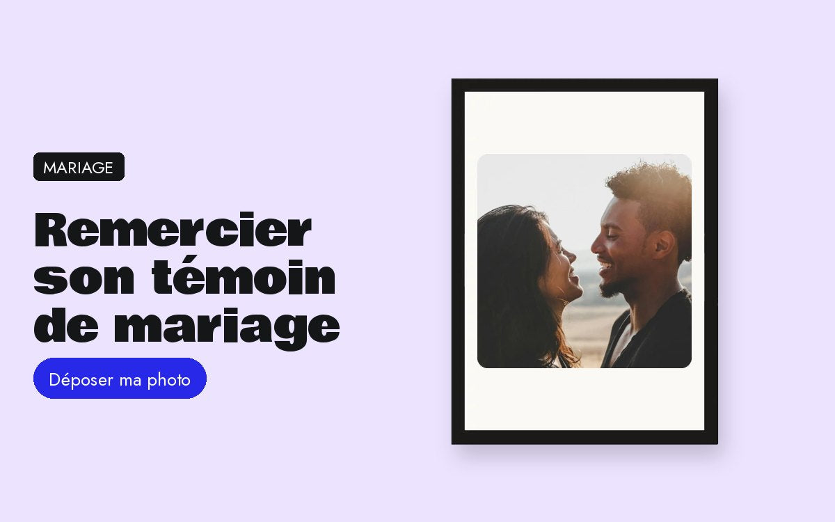 Cadre photo personnalisé avec photo – Cadeau pour remercier son témoin de mariage : leur photo avec vous, pas un cadeau générique
