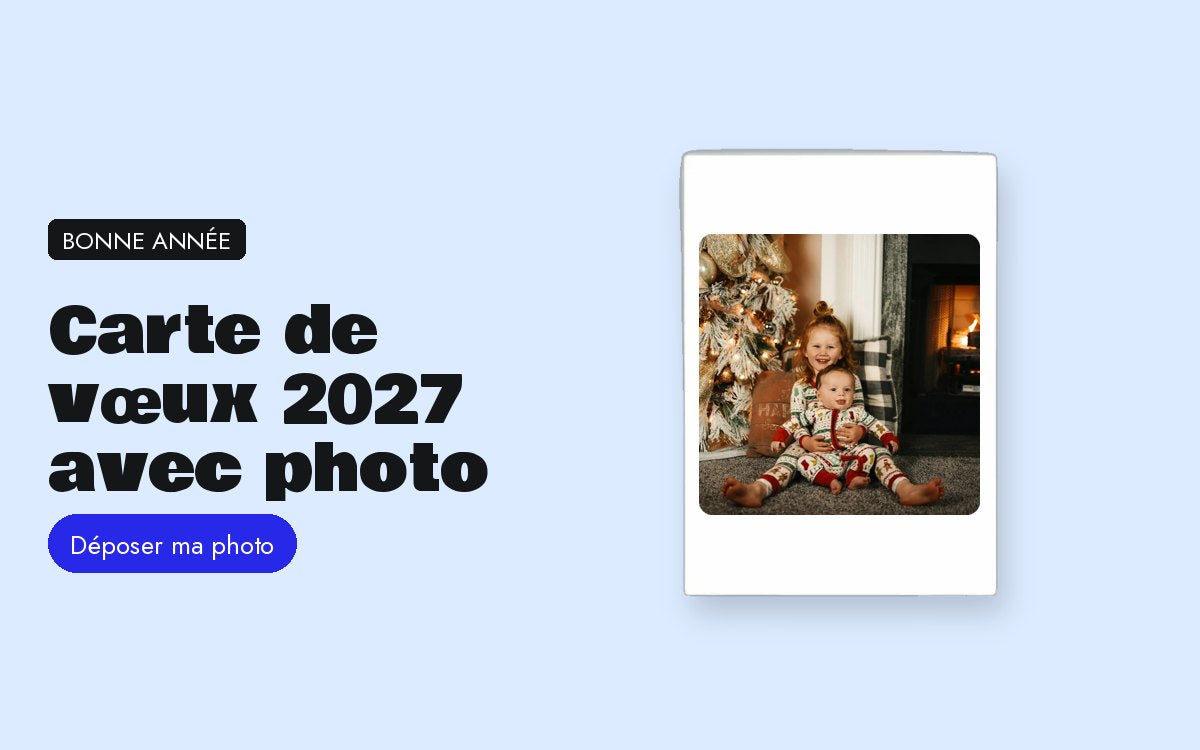 Produit personnalisé avec photo – Carte de vœux 2027 avec photo