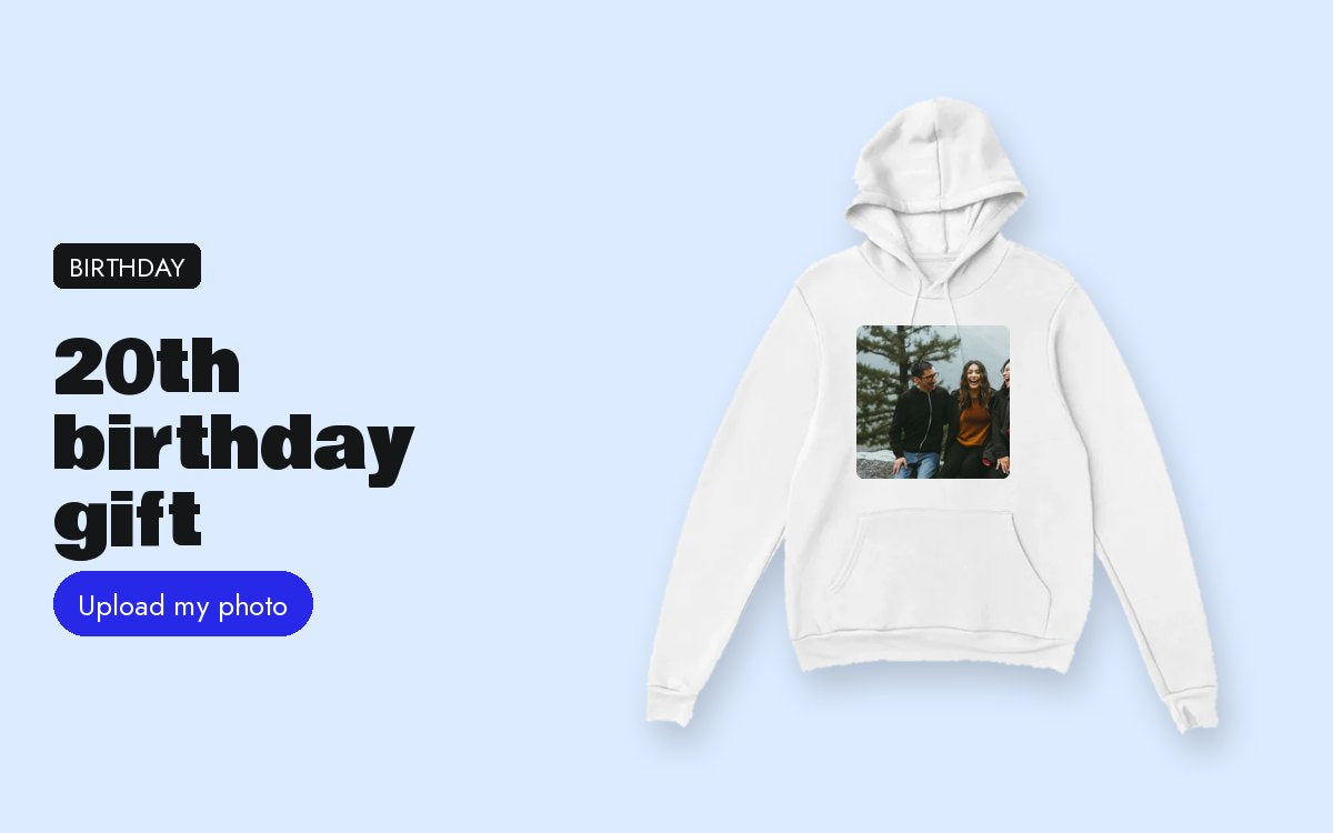 Custom hoodie with your photo – 20th birthday gift: the group hoodie, for uni and the flatshare