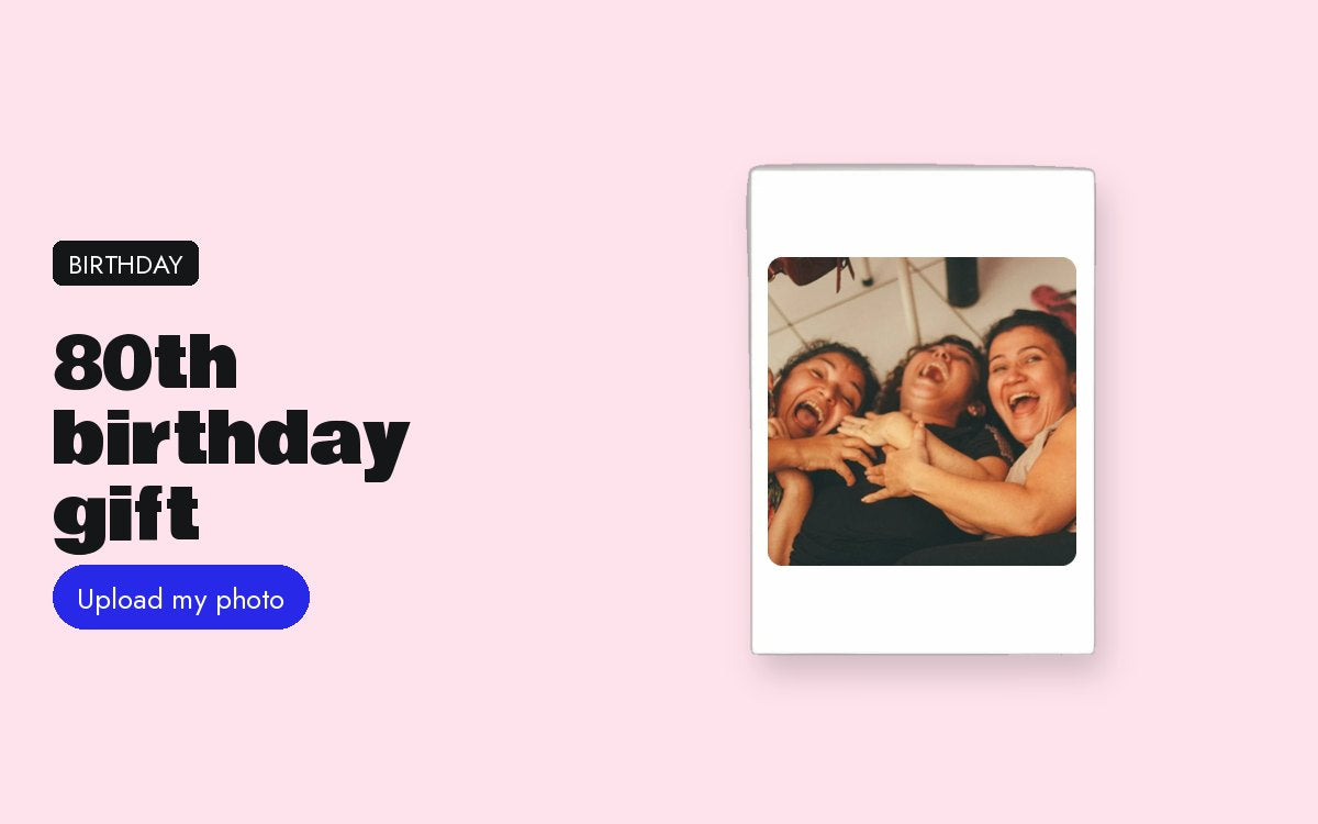 Custom postcards with your photo – 80th birthday gift: the family party, before and after, on postcards