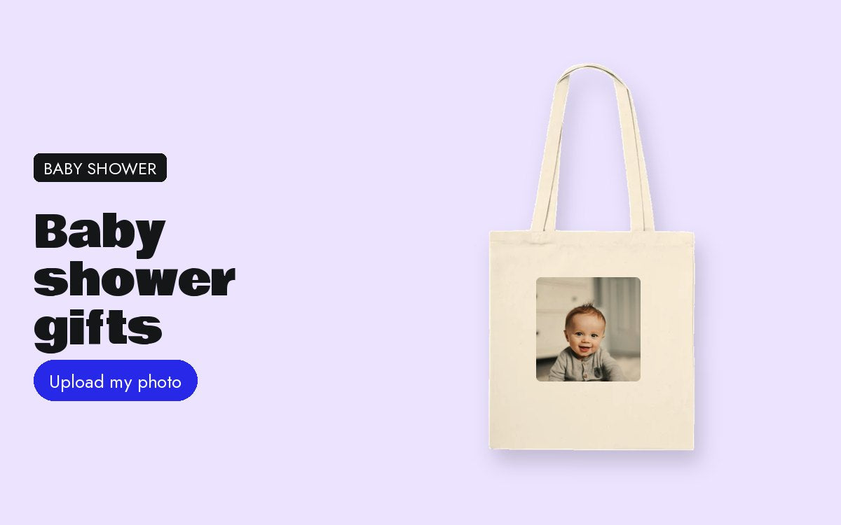 Custom tote bag with your photo – Baby shower gifts: personalised presents for the mum-to-be