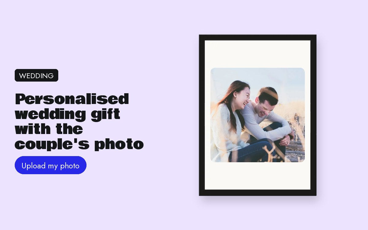 Personalised wedding gift with the couple's photo