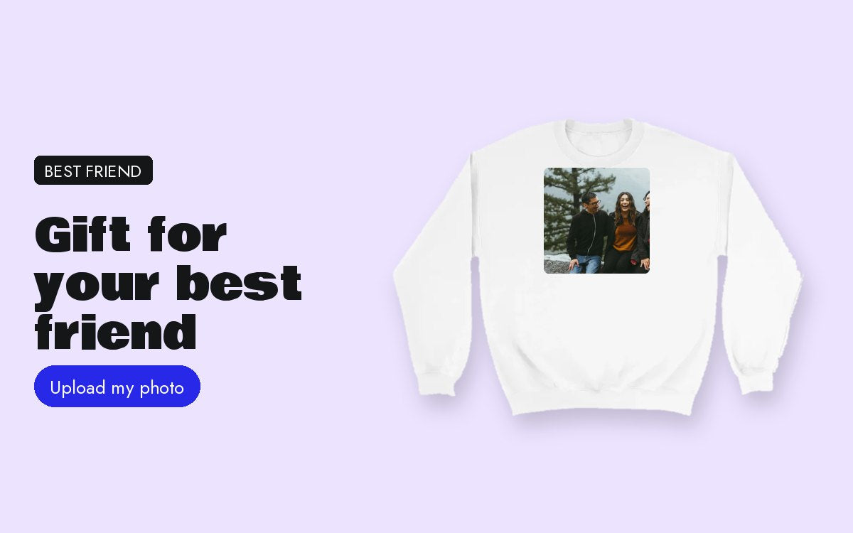 Custom sweatshirt with your photo – Gift for your best friend: your photo, your in-joke