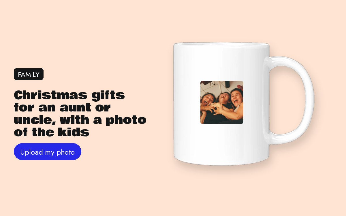 Christmas gifts for an aunt or uncle, with a photo of the kids