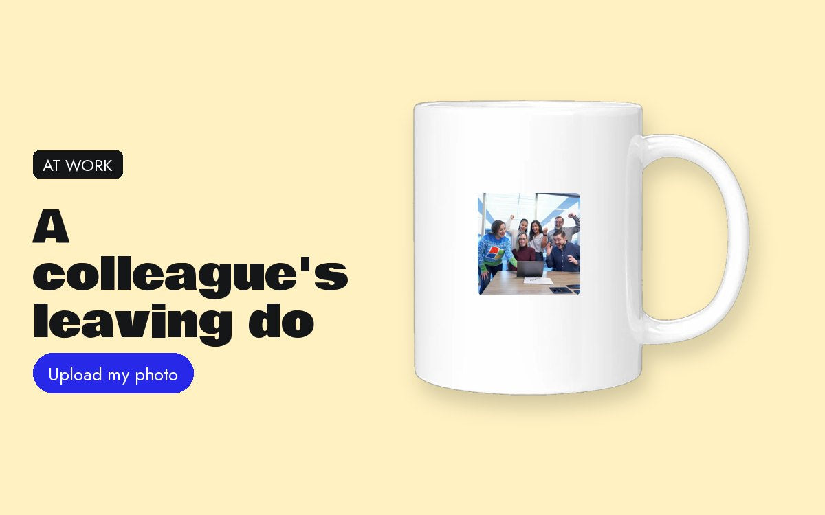 Custom mug with your photo – A colleague's leaving do: what to give, how to present it, what to say