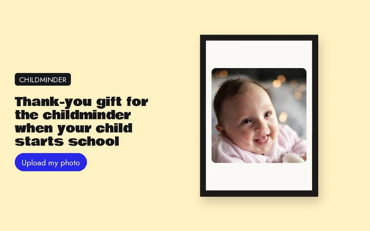 Custom framed print with your photo – Thank-you gift for the childminder when your child starts school