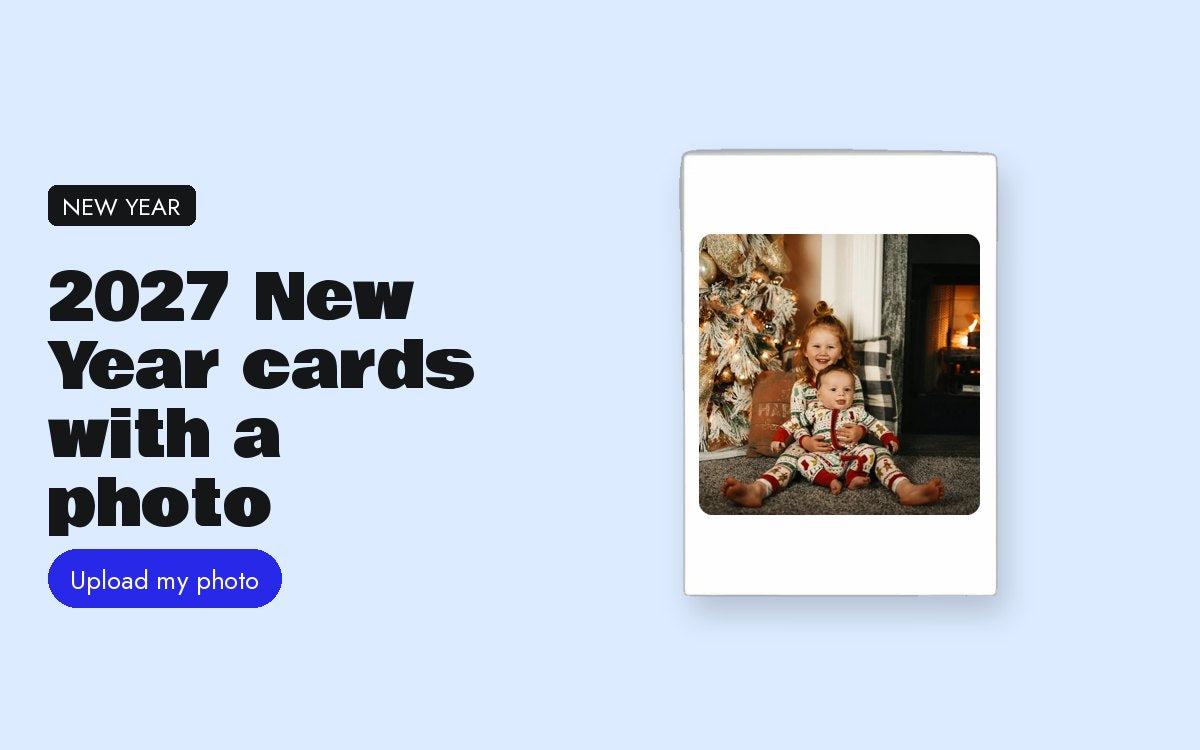 2027 New Year cards with a photo: wording, packs and when to send