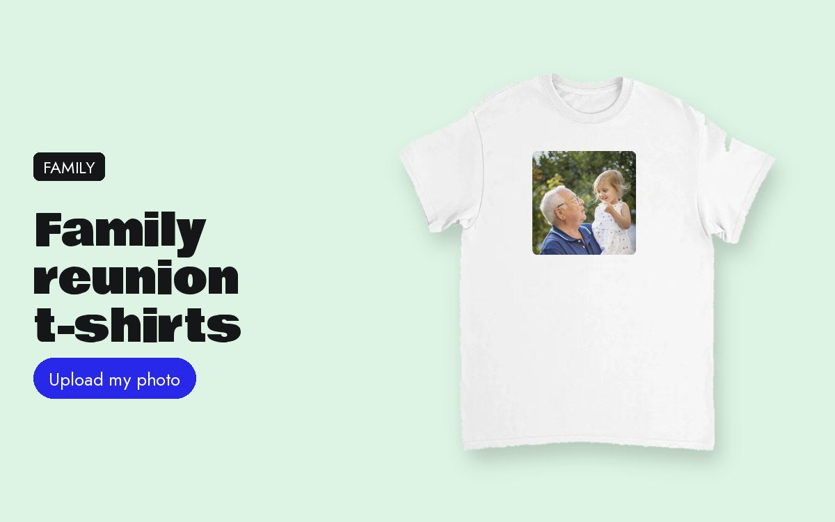 Custom t-shirt with your photo – Family reunion t-shirts: custom shirts for the whole family