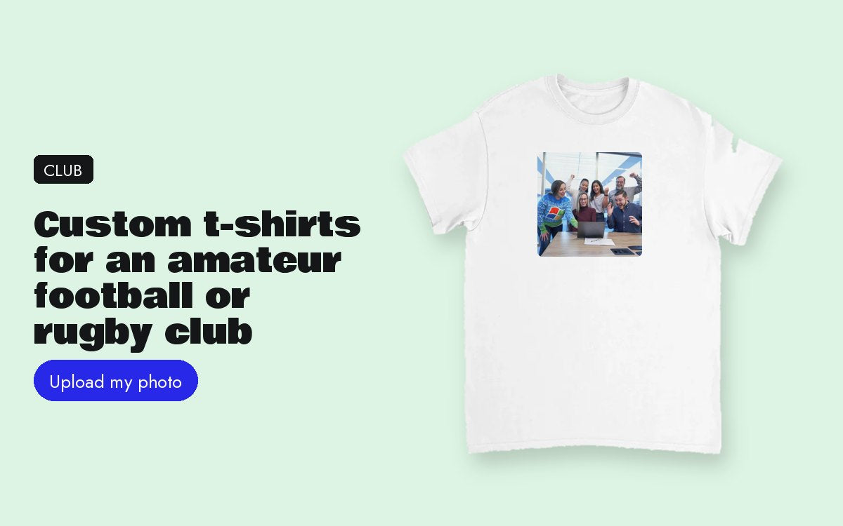 Custom t-shirt with your photo – Custom t-shirts for an amateur football or rugby club