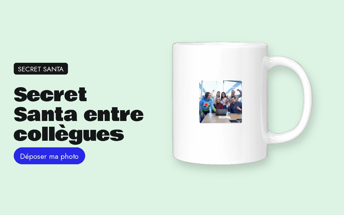 Mug personnalisé avec photo – Secret Santa entre collègues : quel cadeau photo, même sans le connaître