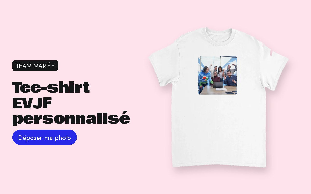 Produit personnalisé avec photo – Tee-shirt EVJF personnalisé